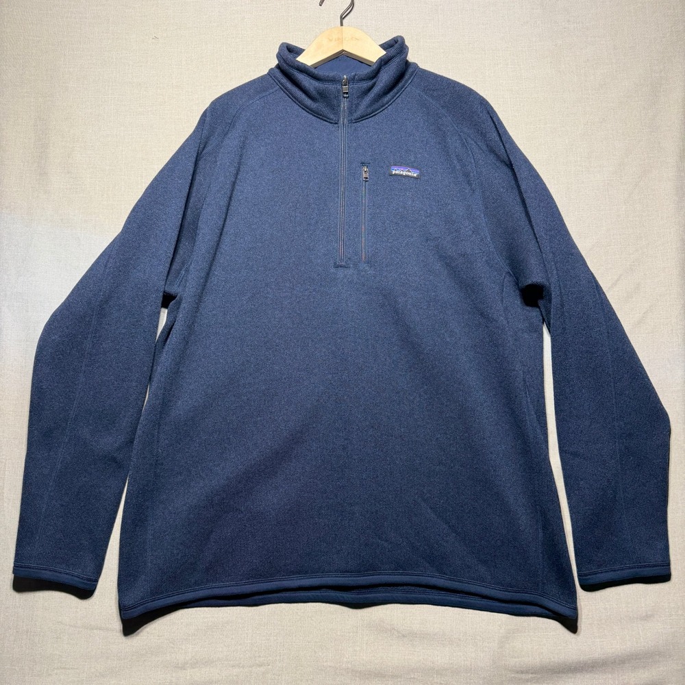 Patagonia Better Sweater Mens 2XL Blue LS 25523 1/4 Zip Pullover Fleece Jacket